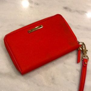 Stella & Dot red Zip wallet/phone case wristlet